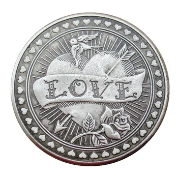 Люблю Памятные монеты Коллекционные монеты Morgan Crafts Home DecorationNon Currency Coins Креативные Блуждающие монеты