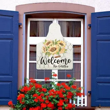 Макет сцены без заусенцев, летняя цветочная приветственная табличка на двери для дома, товары для дома