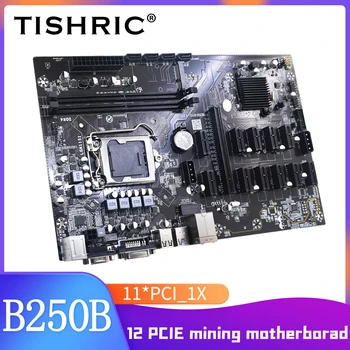 Материнская Плата TISHRIC Mining B250 BTC 11ШТ PCIE 1X К PCI-E 16X Адаптер CPU Слот LGA1151 С 12ШТ Riser 009s Plus Mining Miner
