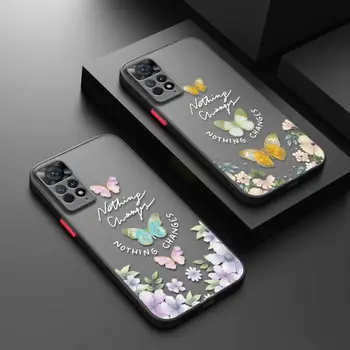 Матовый для Xiaomi Redmi Note 12 7 8 9 8T 11T 8 10 Pro 9S 10S 11 11S для Mi 9A 9 9C 9T 10 10C K40 Радужный цветок Мраморная Бабочка
