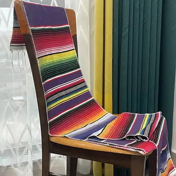 Мексиканский Настольный флаг Мода Ощущение комфорта Яркий Цвет Мексиканский Настольный Флаг Пляжное Одеяло Ткань для пикника Принадлежности для вечеринок