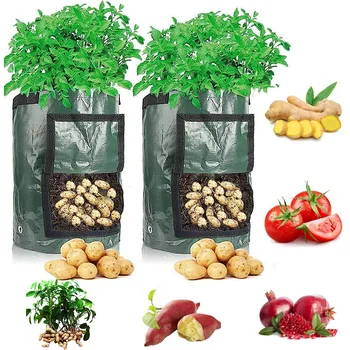 Мешок для выращивания картофеля, Полиэтиленовые пакеты для выращивания овощей с ручкой, утолщенный мешок для выращивания лука, сумка для растений, садовые горшки на открытом воздухе