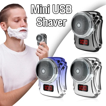 Мини-бритвы для бритья, цифровой дисплей для мужчин, портативная карманная безопасная бритва, Триммер для бороды, электробритва для путешествий