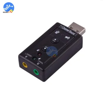 Мини-Внешний USB-Звуковой Адаптер USB 2.0 7,1-3,5 мм Адаптер Для Наушников Аудиоприемник Передатчик Для Микрофонного Динамика