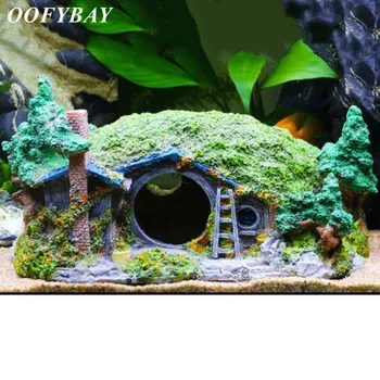 Мини-моделирование дома из смолы Орнамент в виде пещеры Креветок Украшение аквариума Аквариум с рыбками Ландшафтный дизайн Скала Каменный мост Изделия ручной работы