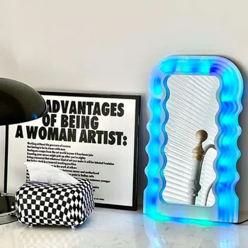 Мини-светодиодные Скандинавские зеркальные блоки, Нерегулярно Стоящие, Современное Эстетичное зеркало для переодевания, Качественный Дизайн Для девочек, Украшение для дома Espejo