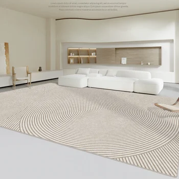 Минималистичное оформление гостиной, плюшевый ковер, ковры в японском стиле для спальни, Утолщенный полосатый коврик для пола, коврик для гостиной большой площади
