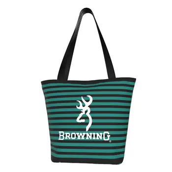 Многоразовая хозяйственная сумка Browning, женская холщовая сумка через плечо, прочные сумки для покупок с продуктами