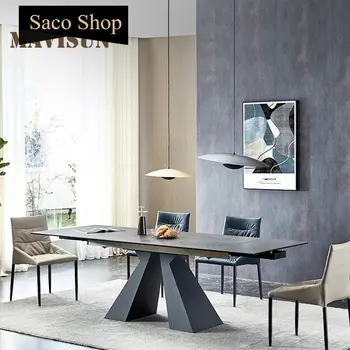 Многофункциональная кухонная мебель для большой семьи в лаконичном стиле с итальянской мраморной столешницей Для посетителей столовой Villa Mesa