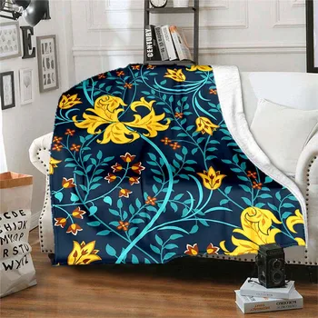 Модное одеяло с цветочным принтом в стиле ретро для кровати, одеяло для пикника, тонкое одеяло для дивана, одеяло для кондиционера, Индивидуальные одеяла