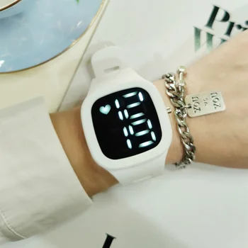 Модные электронные светодиодные цифровые часы для INS, нишевые квадратные зеркальные часы для мужчин, женщин, студентов, корейская версия, простой темперамент