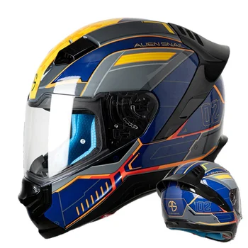 Мотоциклетный полнолицевой шлем Для мужчин для шоссейных мотогонок ABS Защитный шлем Сертифицирован Dot