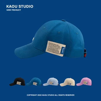 Мужская бейсболка с нашивками, синяя мягкая кепка с козырьком для девочек, Корейская модная вышитая шляпа от солнца
