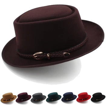 Мужские и женские шляпы для пирога со свининой, фетровые кепки, трилби, солнцезащитная шляпа, классическая ретро-джазовая вечеринка, уличный стиль, путешествия Размер US 7 1/4 UK L