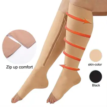 Мужские носки для сжигания жира на молнии, функциональные компрессионные Тонкие носки для ног Sleeping Beauty, Предотвращающие варикозное расширение вен, Спортивные носки