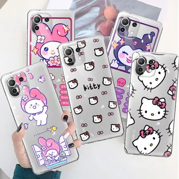 Мультфильм Kuromi Hello Kitty My Melody Для Xiaomi Poco X3 NFC Pro M3 F1 F3 Прозрачный Чехол для Mi 11 12 11X 12X Pro 11T 10T Note 10Lite