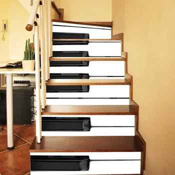 Набор 13шт клавиш для рояля, черно-белые индивидуальные наклейки на лестницу, украшение лестницы, наклейки на пианино, украшение дома
