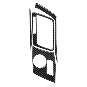 Накладка на панель переключения передач, комплект наклеек, наклейка из углеродного волокна для салона автомобиля C7 2014-2019, черный