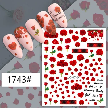 Наклейки для ногтей Love Rose на День Святого Валентина, украшение для ногтей, 3D Маленький белый цветок, наклейка для дизайна ногтей, принадлежности для ногтей, Слайдеры для ногтей