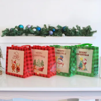 Напечатанный нетканый пакет, мультяшная сумка для хранения, Рождественский подарочный пакет, складная сумка-тоут, рождественские украшения для дома, Navidad Gift