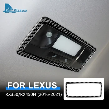 Настоящее Углеродное Волокно Для Lexus RX350 RXH450 2016 2017 2018 2019 2020 2021 Рамка Для Лампы Для Чтения На Крыше Автомобиля, Наклейки Для Внутренней Отделки