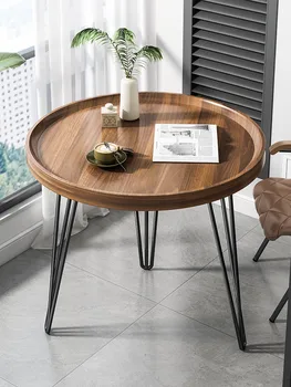 Небольшой чайный столик балкон чайный столик полка гостиная домашний стол диван маленький круглый столик деревянный журнальный столик настольный столик