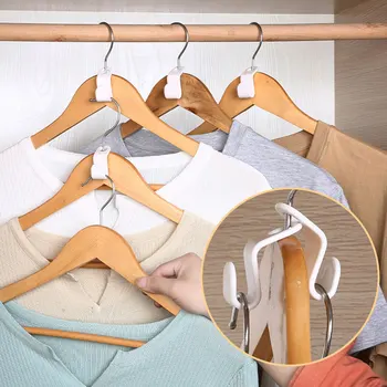 Новая мини Вешалка для одежды для шкафа Соединительные Крючки Каскадный Пластиковый Органайзер для одежды Выдвижной Держатель для вешалки Экономия места