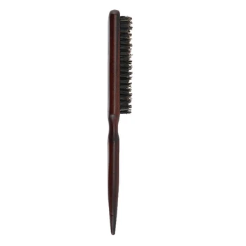 Новая салонная расческа для расчесывания волос с деревянной ручкой, задняя расческа из натуральной щетины кабана