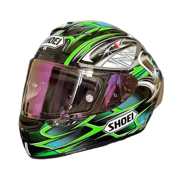 Новое поступление X14 Зеленый Мужской шлем для мотокросса, мотоциклетный шлем, женский Защитный шлем для взрослых, одобренный ЕЭК, Casco