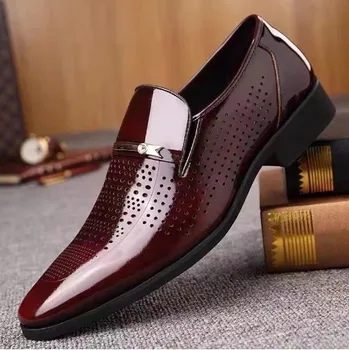 Новые весенне-осенние мужские лоферы, свадебные туфли, мужская роскошная обувь из лакированной кожи, Повседневные деловые мужские модельные туфли