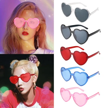 Новые женские модные солнцезащитные очки в виде сердца с красочным покрытием, Взрослые солнцезащитные очки для женщин на открытом воздухе, Женские солнцезащитные очки UV400