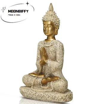 Новые поделки из смолы, скульптура Сидящего Будды, украшения Будды из песчаника, Статуи, дзен-Эзотерические украшения, украшение гостиной