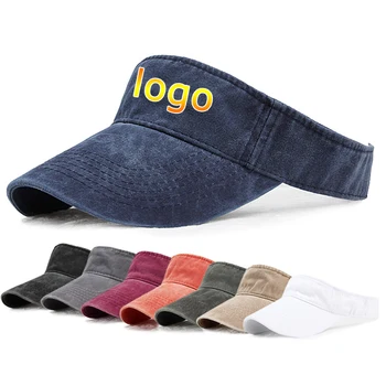 Новые Пустые шляпы с логотипом на заказ Модные Весенне-летние Спортивные Солнцезащитные кепки из выстиранной джинсовой ткани Унисекс, теннисные кепки с широкими полями, Шляпа с защитой от ультрафиолета