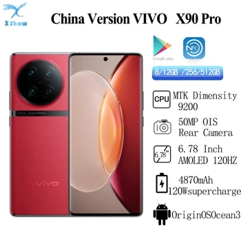Новый смартфон VIVO X90 Pro 5G Dimensity9200 4870 мАч 120 Вт Зарядка 50 Вт Беспроводная Зарядка 6,78 Дюймов AMOLED 50 М Камера IP68 Водонепроницаемый