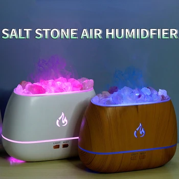 Новый увлажнитель воздуха с соляным камнем Бытовой Небольшой ультразвуковой Аппарат для ароматерапии Эфирными маслами Ароматический Туман Креативный Подарок
