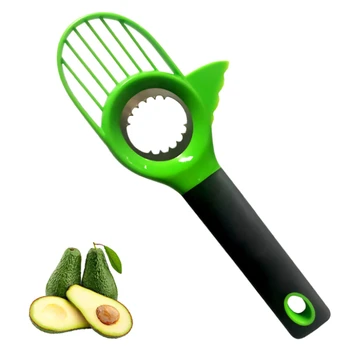 Нож для нарезки авокадо 3 в 1 с силиконовой ручкой, Разделитель сердцевины для авокадо и ши, Косторез для удаления косточек, Многофункциональный нож для фруктов