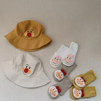 Носки шляпа весенне-летний комплект тонких носков для новорожденных 1-2 лет в иностранном стиле мультяшная игрушка трендовая шляпа