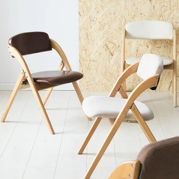 Обеденный стул из массива дерева, домашний Складной Стул для столовой, Простой Офисный стул для общежития, Табурет, Портативные Скандинавские стулья