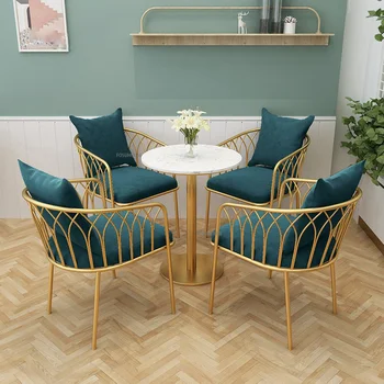 Обеденный стул из скандинавского железа, кухонная мебель, Домашний свет, Роскошное Кафе, ресторан, письменный стул для отдыха, обеденный стул с металлической спинкой TG