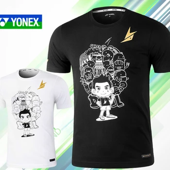 Одежда для бадминтона YONEX, мужская спортивная футболка, хлопок, комикс, мультфильм 10019LD
