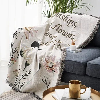 Одеяла для вышивания птиц, Американское Пледовое одеяло, Декоративный чехол для дивана, многофункциональное одеяло для отдыха.