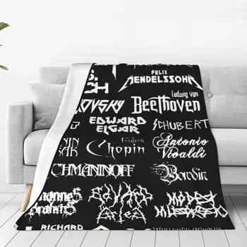 Одеяло классических композиторов Хэви-метала, Флисовое Потрясающее Мягкое Покрывало для кровати и дивана на весь сезон