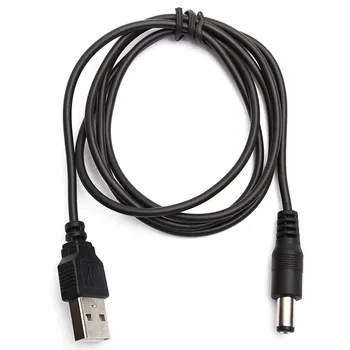Оптовая цена Лучшая акция 1 м USB-порт на 5,5 x 2,1 мм Разъем для подключения кабеля питания 5 В постоянного тока черный для продажи
