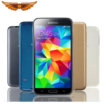 Оригинальный Разблокированный Samsung Galaxy S5 I9600 5,1 Дюйма 2 ГБ ОЗУ 16 ГБ ПЗУ Четырехъядерный 3G и 4G 16MP GPS Восстановленный Мобильный Телефон