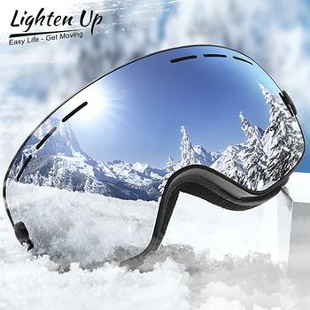 Осветляющий объектив лыжных очков для защиты от запотевания UV400, большие сферические лыжные очки, зимние очки