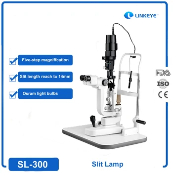 Офтальмологическая щелевая лампа с пятью увеличениями, Офтальмологический оптический микроскоп со светодиодной подсветкой, Биомикроскоп - SL-300