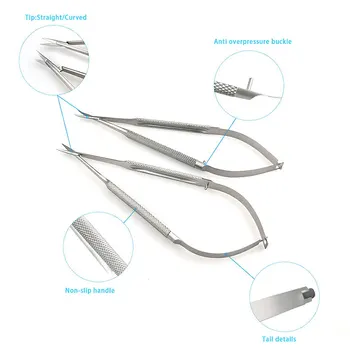 Офтальмологические ножницы для удаления роговицы из нержавеющей стали Castroviejo Corneal Scissors Микроофтальмологический инструмент