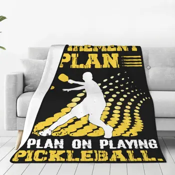 Пенсионный план по игре в пиклбол Вязаное одеяло из флиса, мягкие одеяла для путешествий на свежем воздухе, коврик для кровати