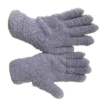 Перчатки для вытирания пыли из микрофибры, перчатки для удаления пыли, Моющиеся перчатки для уборки дома, Многоразовые для окон, зеркал, кухни