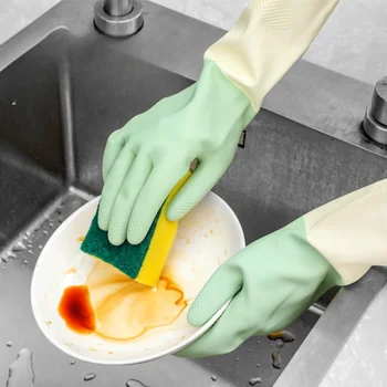 Перчатки для мытья посуды, женские водонепроницаемые прочные перчатки для мытья посуды, одежда для мытья посуды, Уборка по дому, Латексные перчатки для мытья посуды